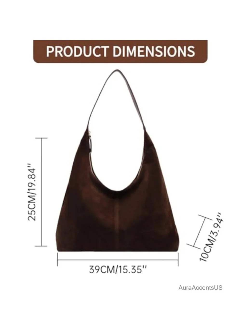 Women's Suede Shoulder Bag Hobo Handbag Underarm Purse Tote Work Travel